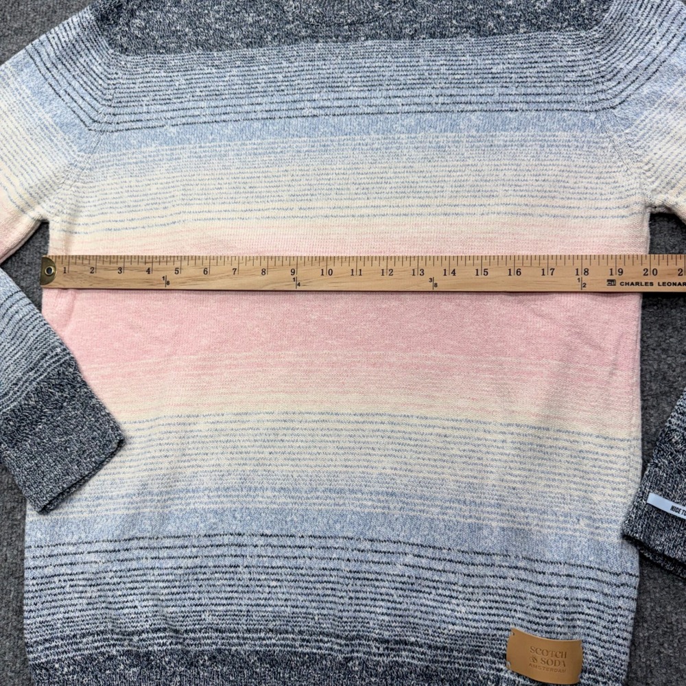 Scotch & Soda Mens Blue Pink Ombre Space Dye Crewneck Sweater Large - Picture 5 of 9